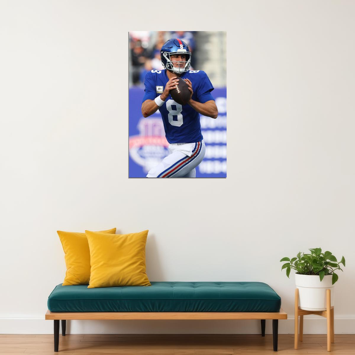 New York Giants American Football Player Daniel Jones Poster Wall Art Print Home Wall Decor - xonomax