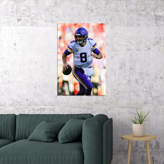 Minnesota Vikings Kirk Cousins 8 American Football Player Poster Wall Art Print Home Wall Decor - xonomax