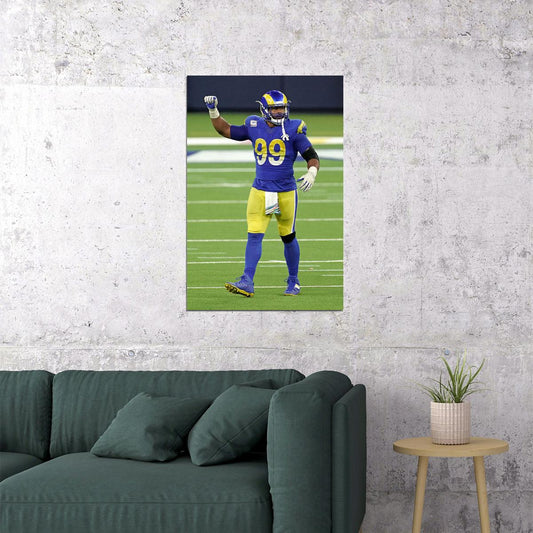 Los Angeles Rams Aaron Donald 99 American Football Player Poster Wall Art Print Home Wall Decor - xonomax