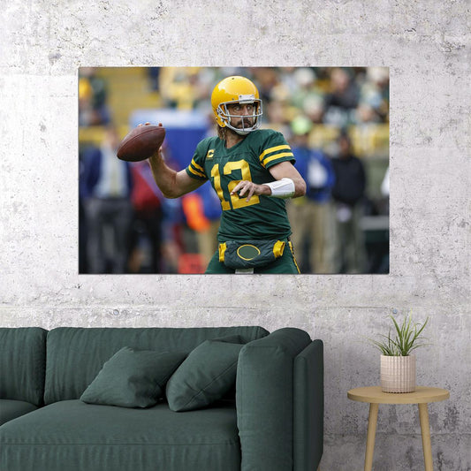 Aaron Rodgers American Football Player Green Bay Packers Poster Wall Art Print Home Wall Decor - xonomax