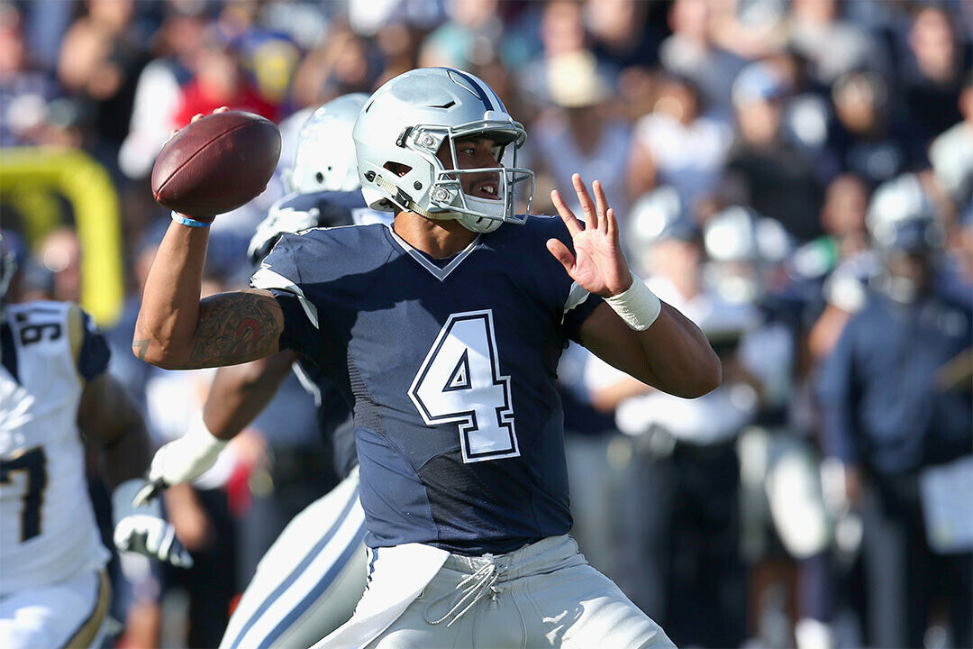 Dallas Cowboys Dak Prescott On The Field Footballer Poster Wall Art Print Home Wall Decor - xonomax