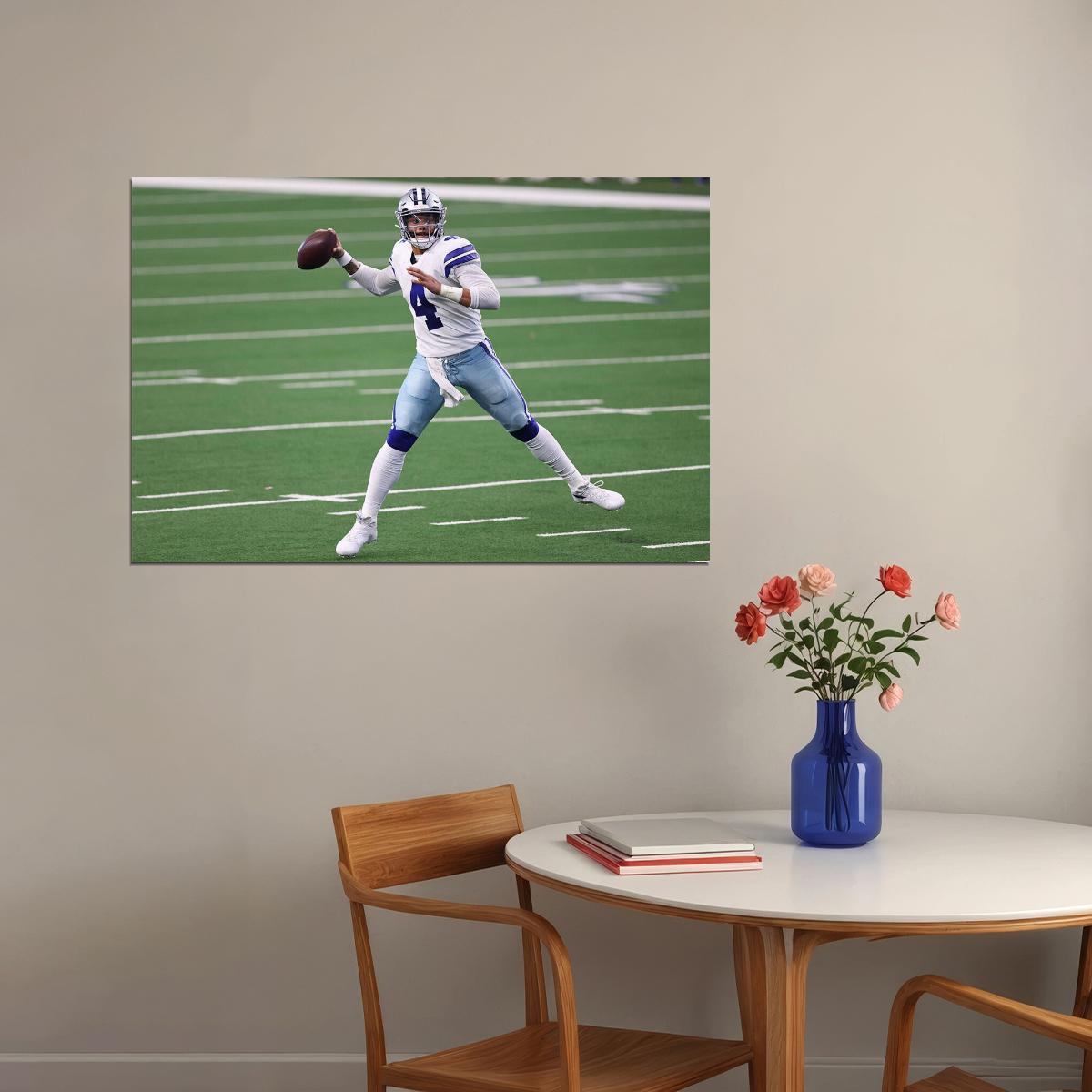 Dak Prescott 4 American Football Player Dallas Cowboys Poster Wall Art Print Home Wall Decor - xonomax
