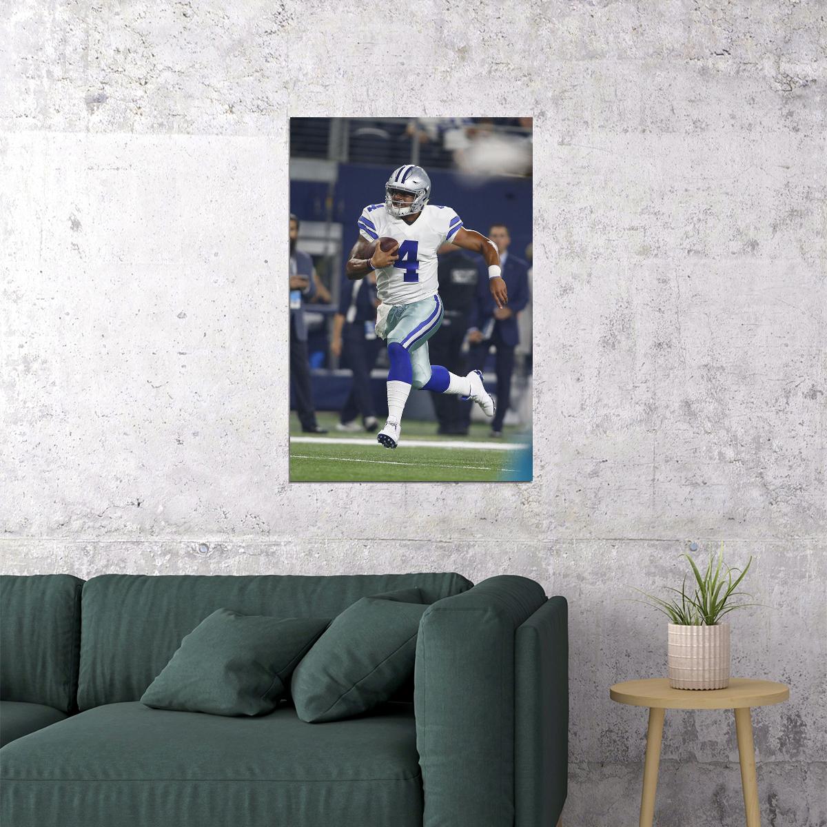 Dallas Cowboys Dak Prescott 4 American Football Player Poster Wall Art Print Home Wall Decor