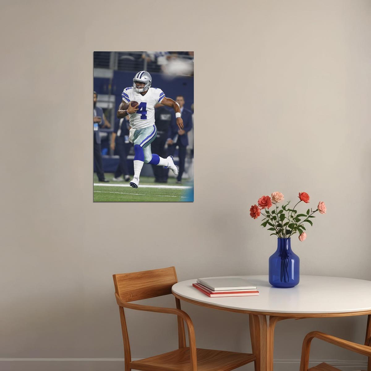 Dallas Cowboys Dak Prescott 4 American Football Player Poster Wall Art Print Home Wall Decor