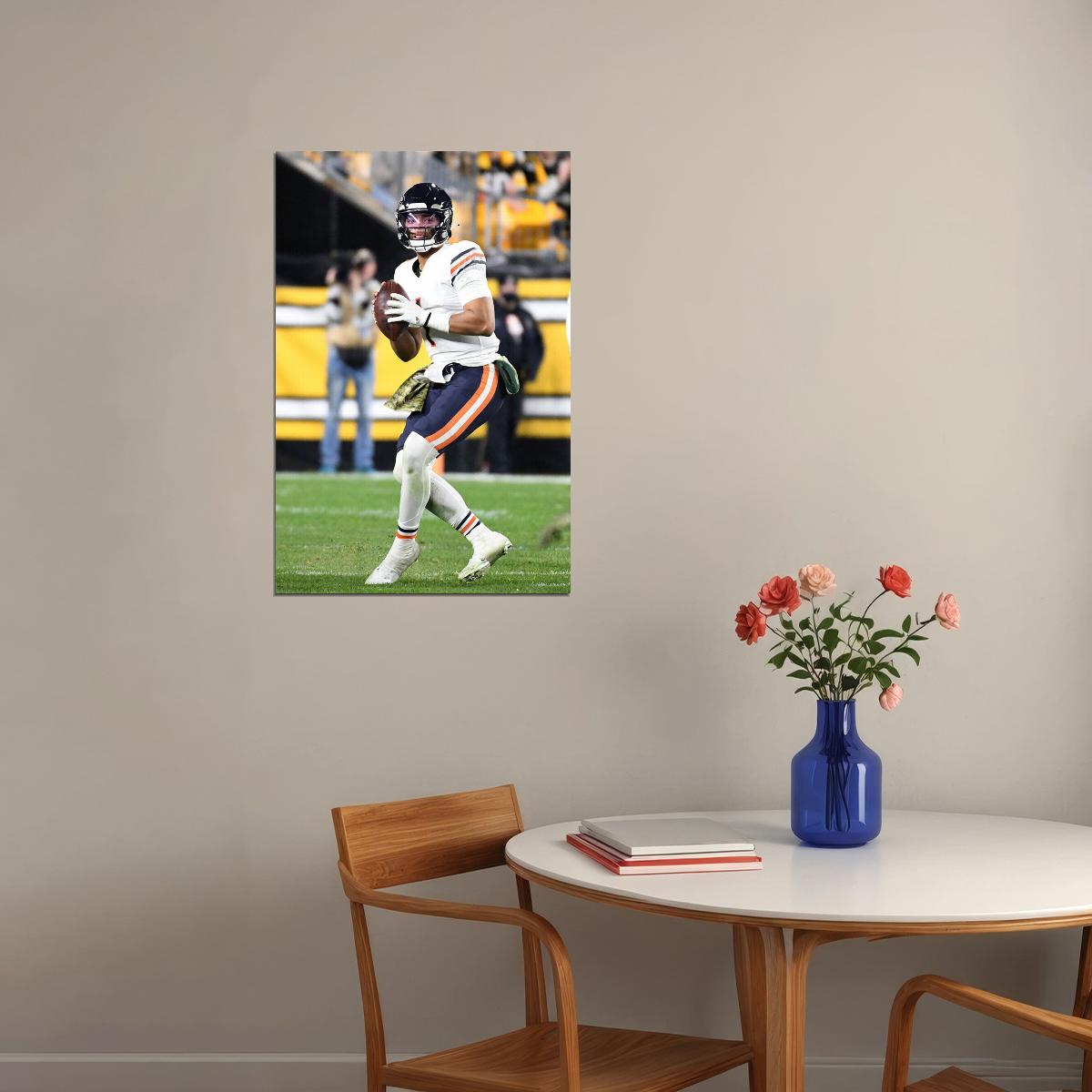 Chicago Bears Justin Fields American Football Player Sport Poster Wall Art Print Home Wall Decor - xonomax