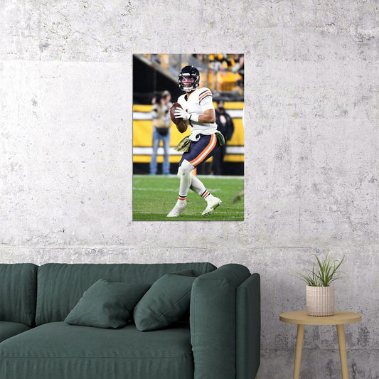 Chicago Bears Justin Fields American Football Player Sport Poster Wall Art Print Home Wall Decor - xonomax