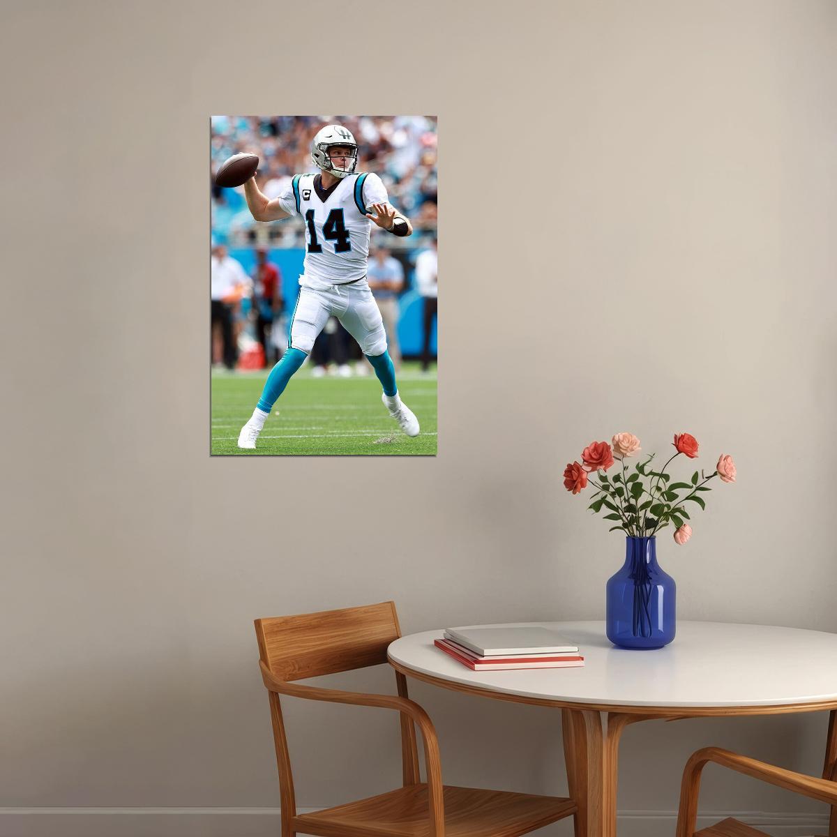 Carolina Panthers Sam Darnold 14 American Football Player Poster Wall Art Print Home Wall Decor - xonomax