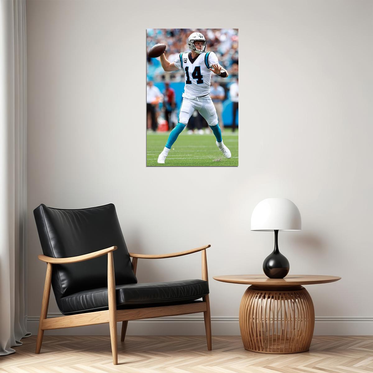 Carolina Panthers Sam Darnold 14 American Football Player Poster Wall Art Print Home Wall Decor - xonomax