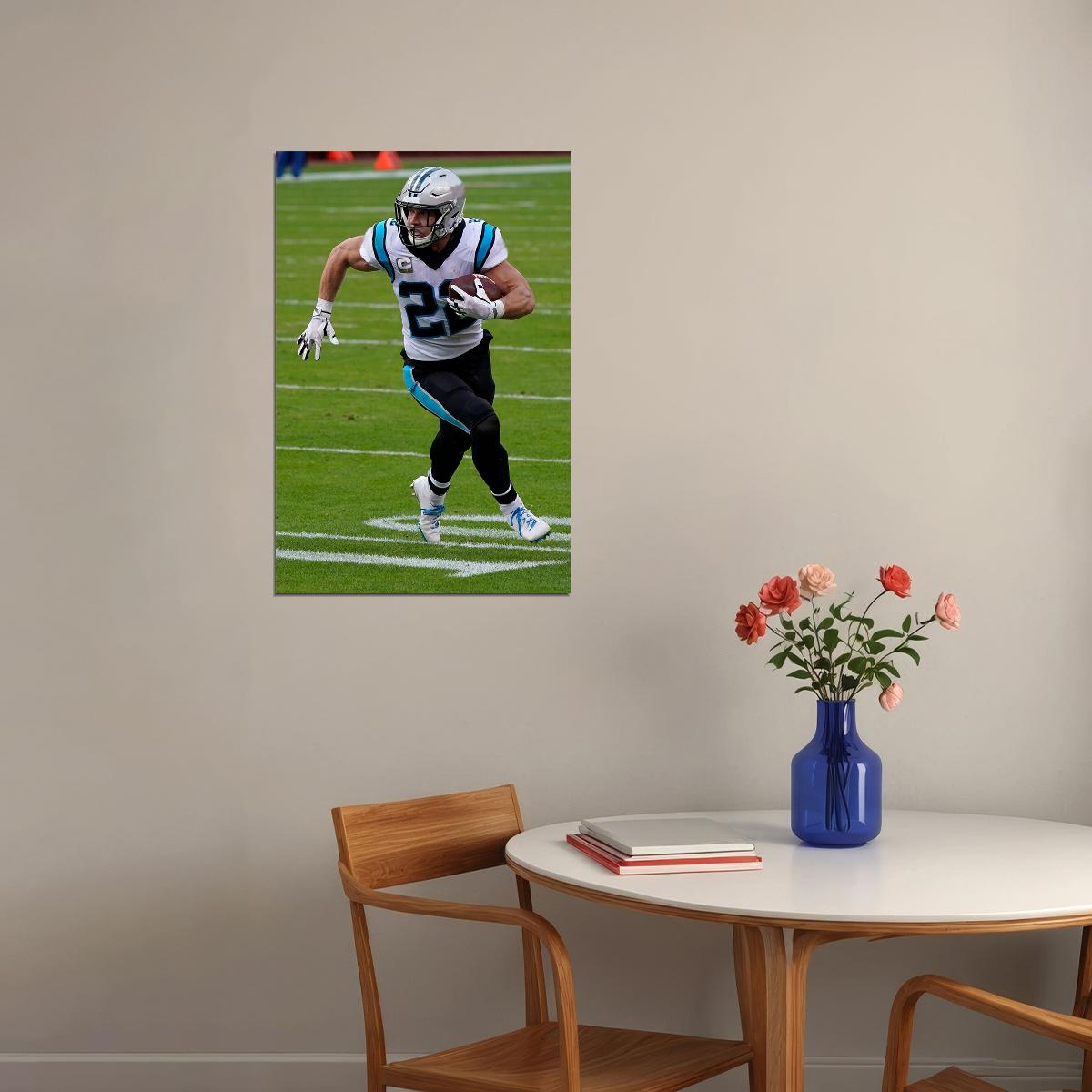 Carolina Panthers Christian Mc Caffrey American Footballer Poster Wall Art Print Home Wall Decor - xonomax