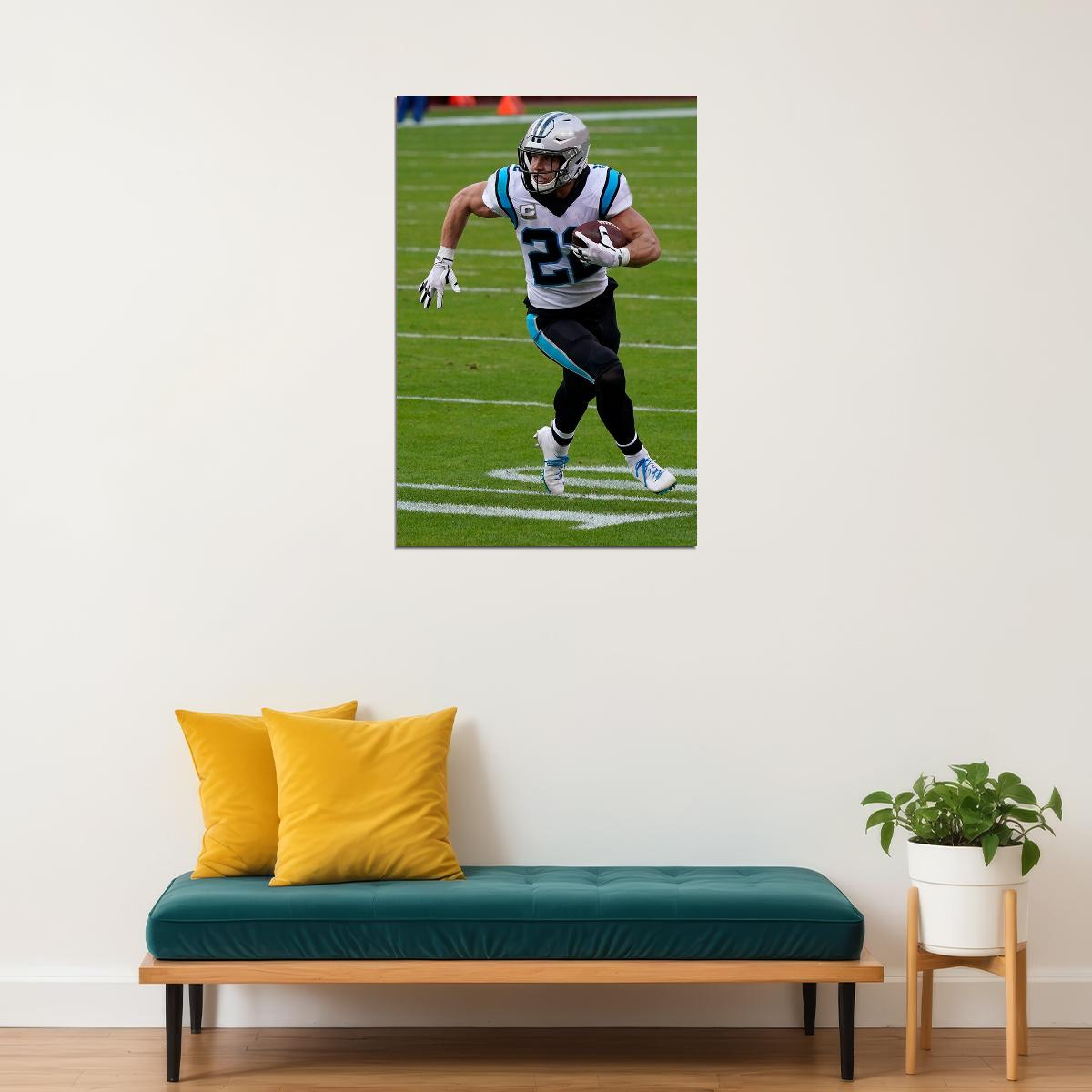 Carolina Panthers Christian Mc Caffrey American Footballer Poster Wall Art Print Home Wall Decor - xonomax