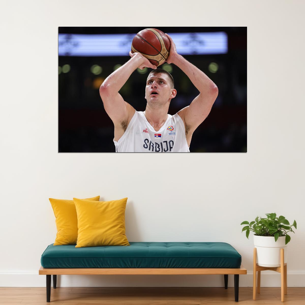 Nikola Jokic Serbia Professional Basketball Sports Poster Wall Art Print Home Wall Decor - xonomax