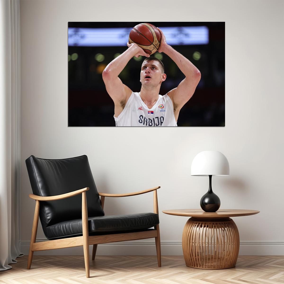 Nikola Jokic Serbia Professional Basketball Sports Poster Wall Art Print Home Wall Decor - xonomax