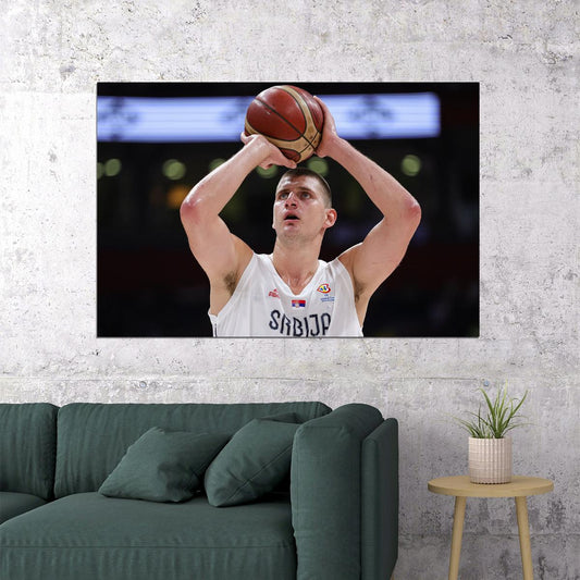Nikola Jokic Serbia Professional Basketball Sports Poster Wall Art Print Home Wall Decor - xonomax