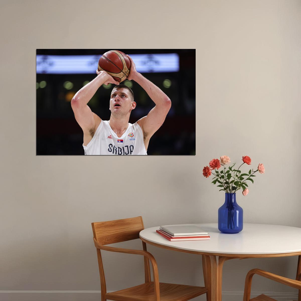 Nikola Jokic Serbia Professional Basketball Sports Poster Wall Art Print Home Wall Decor - xonomax