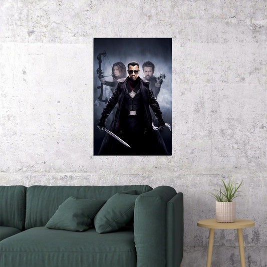 Blade Ii Vintage Classic Action Horror Movie Poster Wall Art Print Home Wall Decor - xonomax