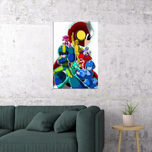 Megaman Classic Vintage Action Game Poster Wall Art Print Home Wall Decor - xonomax