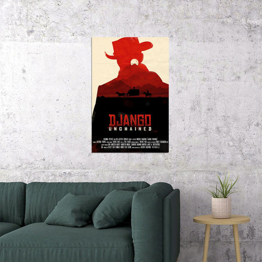 Django Unchained Vintage Western Movie Poster Wall Art Print Home Wall Decor - xonomax