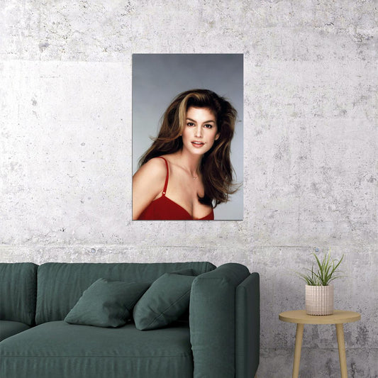 Cindy Crawford 80s 90s Vintage Actor Model Poster Wall Art Print Home Wall Decor - xonomax