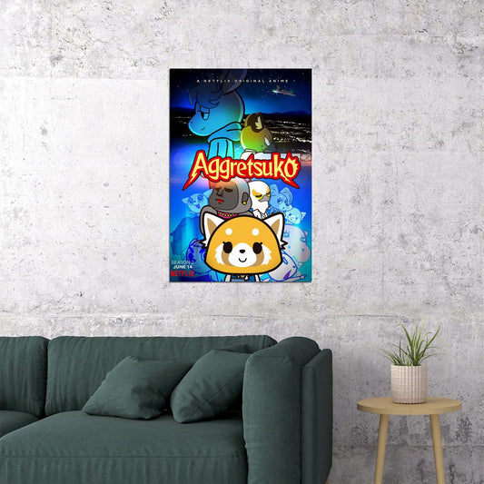 Aggretsuko 2 Movie 2021 Comedy Drama Animation Poster Wall Art Print Home Wall Decor - xonomax