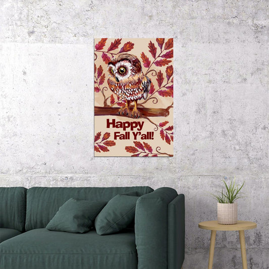 Happy Fall Y'all Pumpkin Garden Autumn House Garden Flag Poster Wall Art Print Home Wall Decor - xonomax