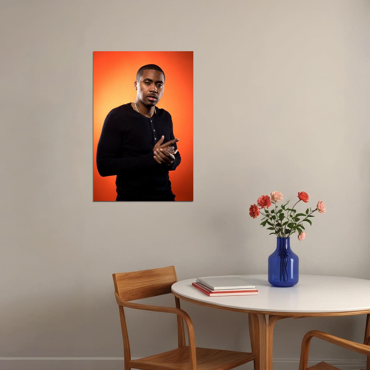 Nas 80's 90's Celebrity Rapper Music Singer Poster Wall Art Print Home Wall Decor - xonomax