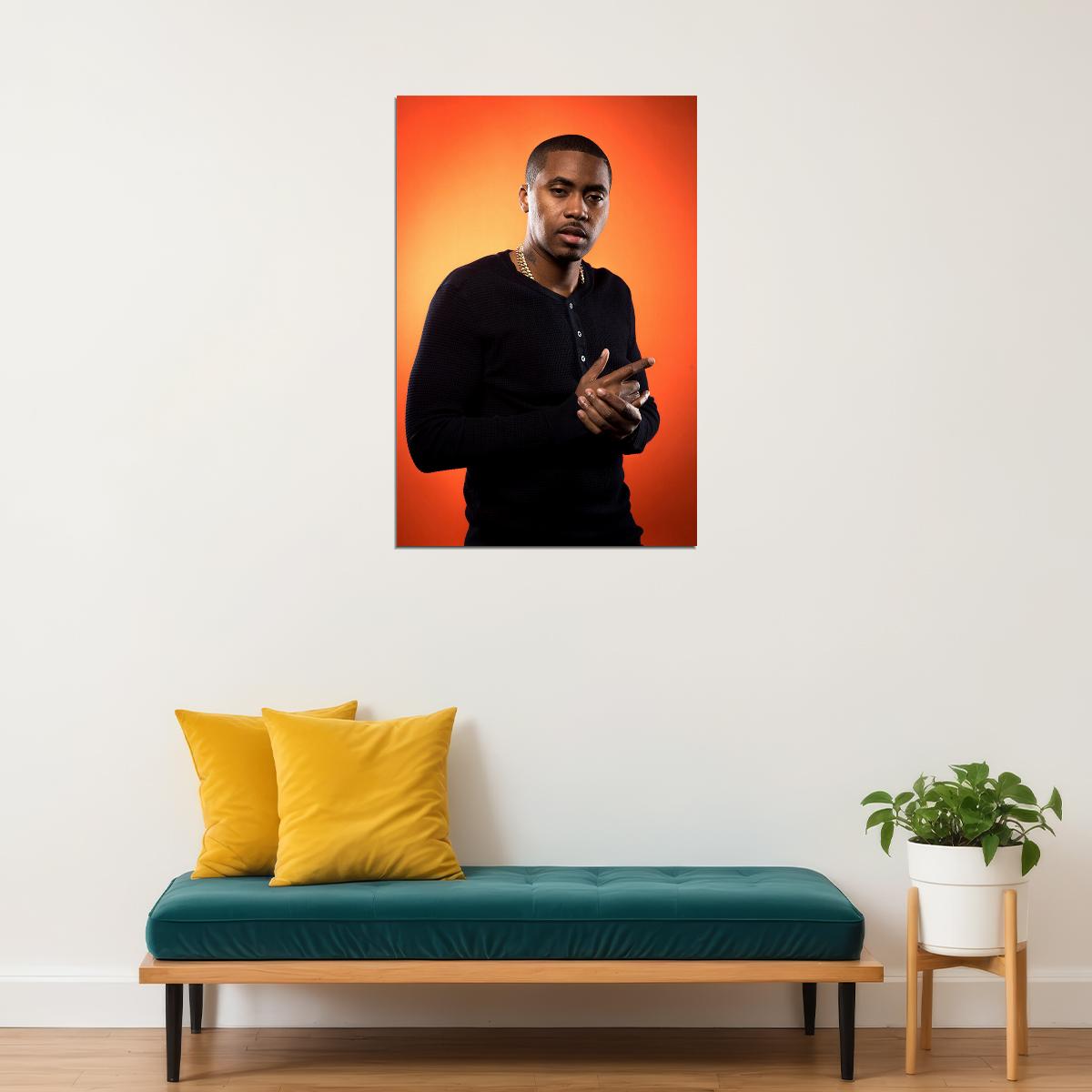 Nas 80's 90's Celebrity Rapper Music Singer Poster Wall Art Print Home Wall Decor - xonomax