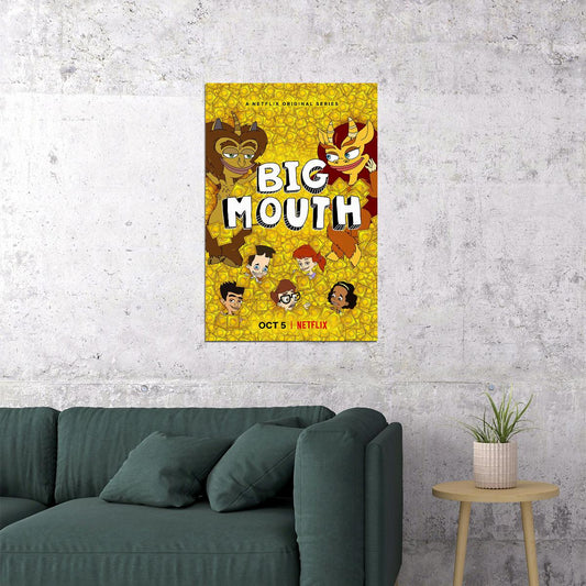Big Mouth Full Character Movie Animasyon Poster Wall Art Print Home Wall Decor - xonomax