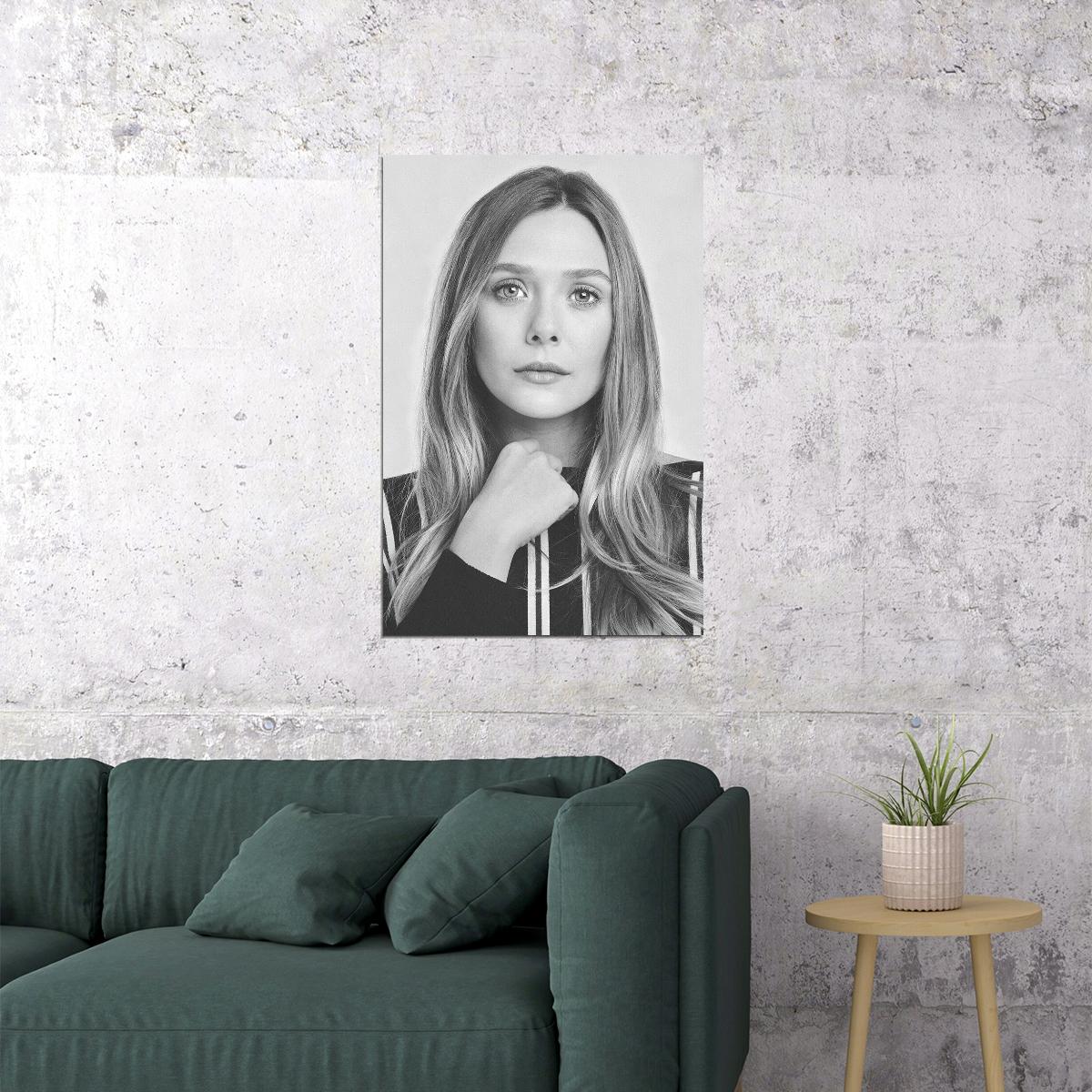 Elizabeth Olsen American Tv Series Actress Famous Artist Poster Wall Art Print Home Wall Decor - xonomax