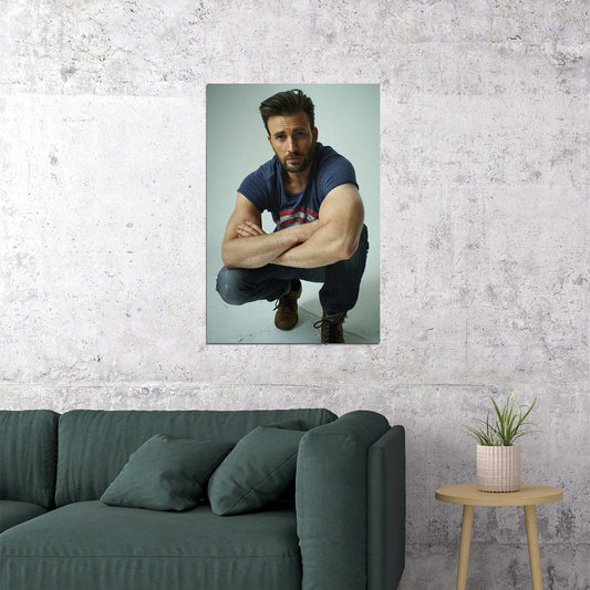 Chris Evans American Cinema Actor Famous Artist Poster Wall Art Print Home Wall Decor - xonomax