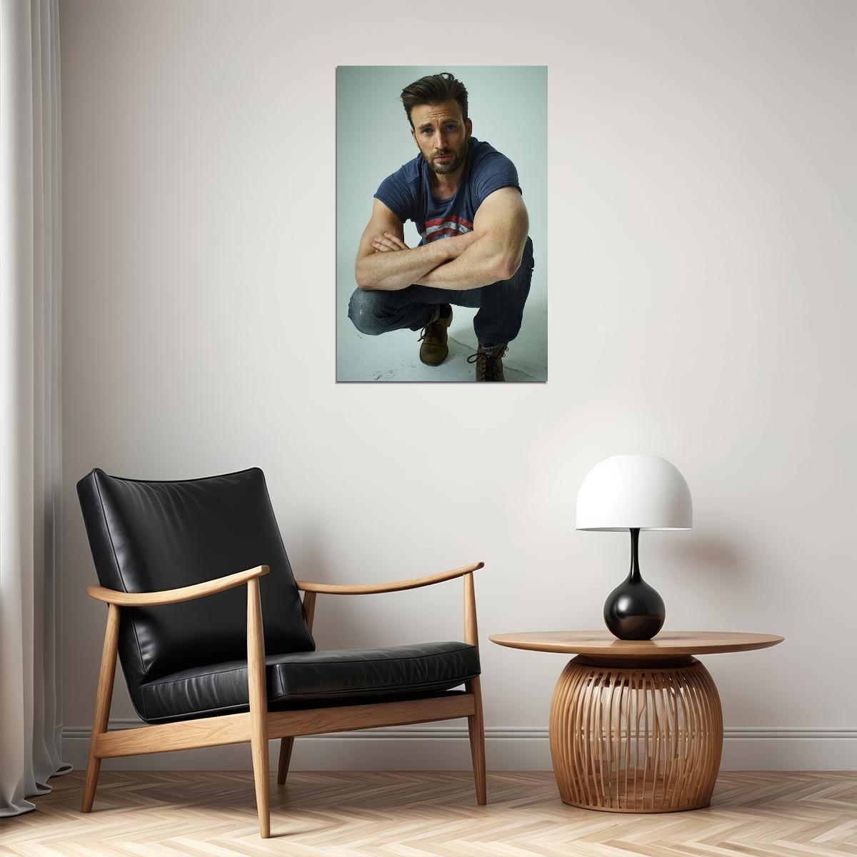 Chris Evans American Cinema Actor Famous Artist Poster Wall Art Print Home Wall Decor - xonomax