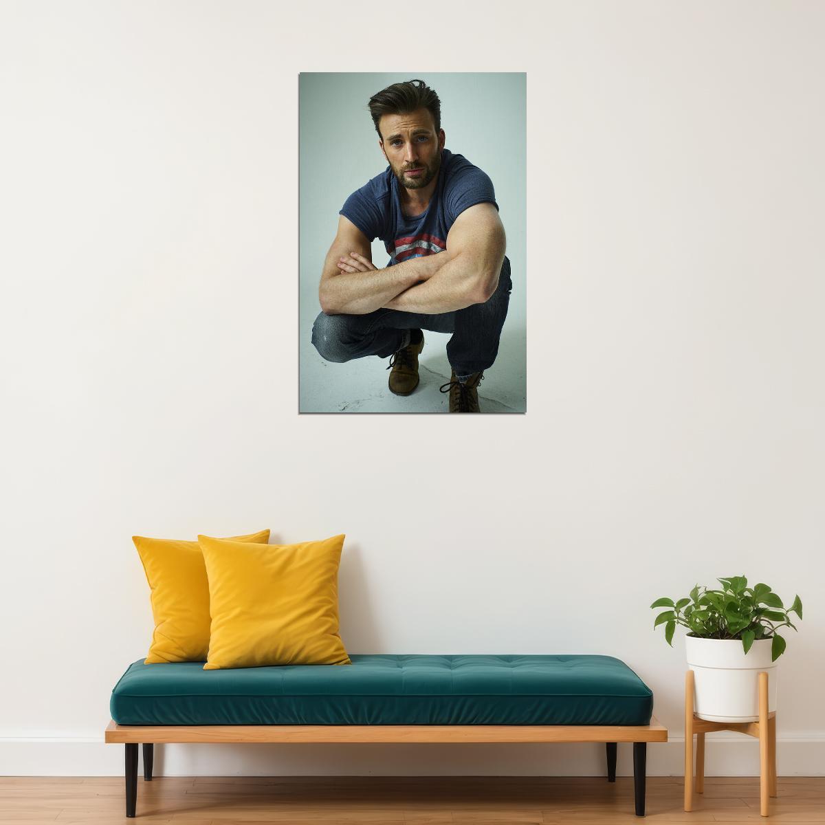 Chris Evans American Cinema Actor Famous Artist Poster Wall Art Print Home Wall Decor - xonomax