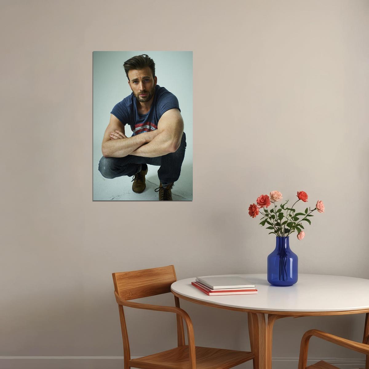 Chris Evans American Cinema Actor Famous Artist Poster Wall Art Print Home Wall Decor - xonomax