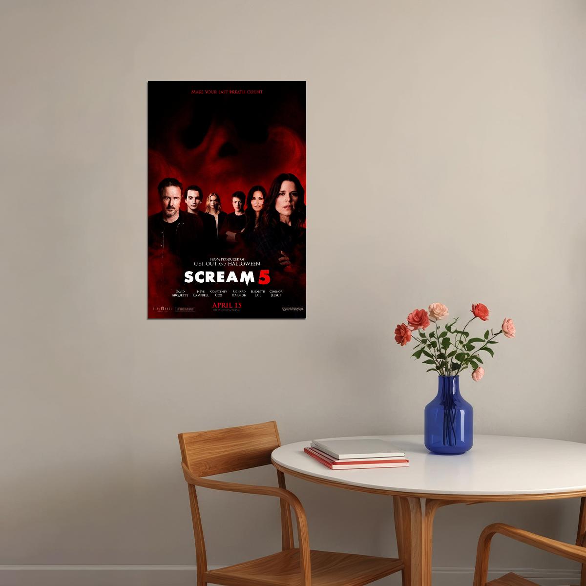 Scream 5 Movie Thriller Mystery Horror Action Poster Wall Art Print Home Wall Decor - xonomax