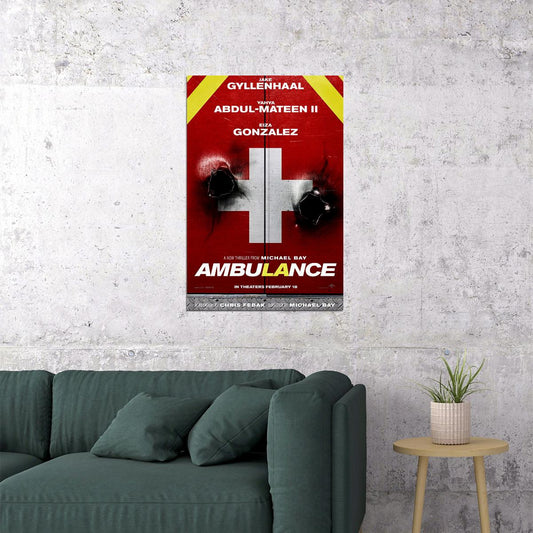 Ambulance Movie Action Crime Drama Poster Wall Art Print Home Wall Decor - xonomax