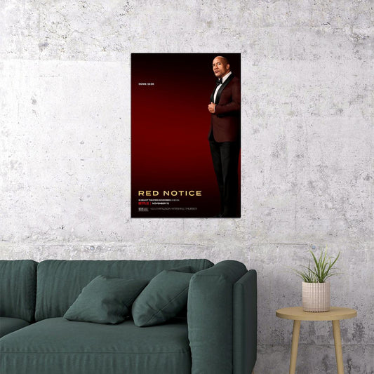 Red Notice Movie Action Adventure Thriller Poster Wall Art Print Home Wall Decor - xonomax