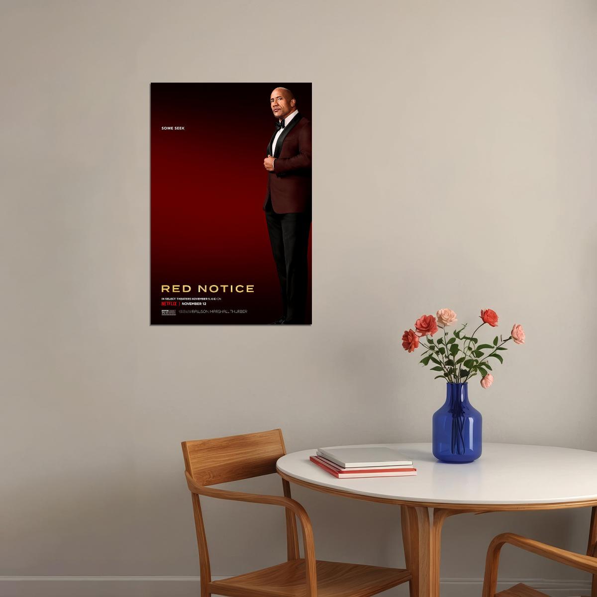 Red Notice Movie Action Adventure Thriller Poster Wall Art Print Home Wall Decor - xonomax