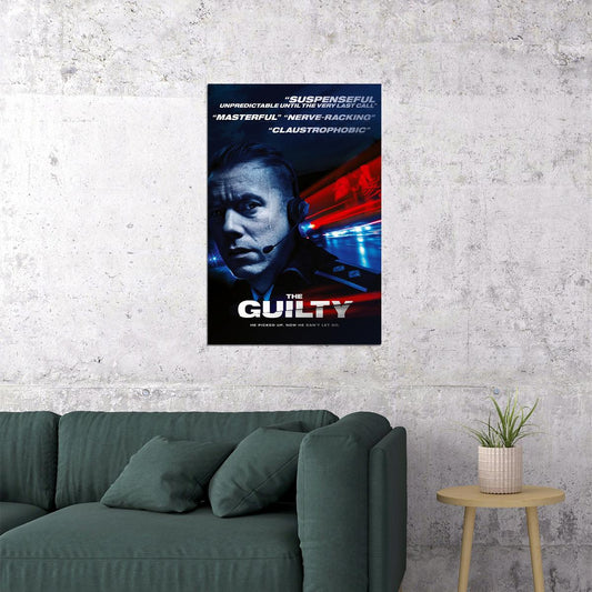 The Guilty Movie Crime Drama Thriller Poster Wall Art Print Home Wall Decor - xonomax