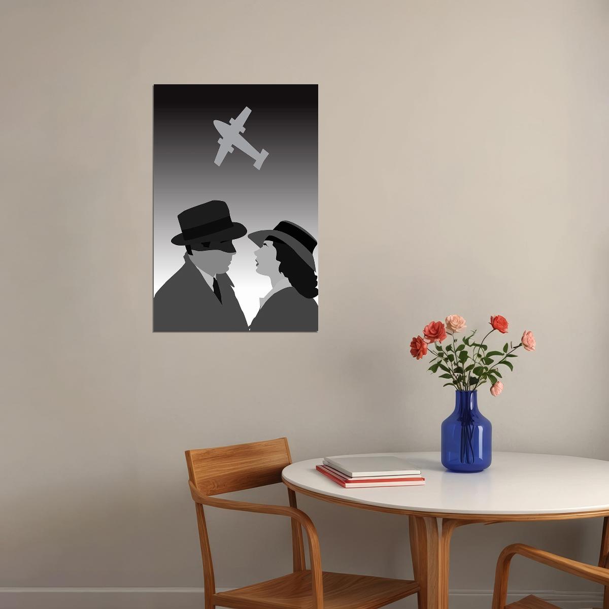 Casablanca Minimal Rick Blaine Ilsa Lund Victor Laszlo Drama Poster Wall Art Print Home Wall Decor - xonomax