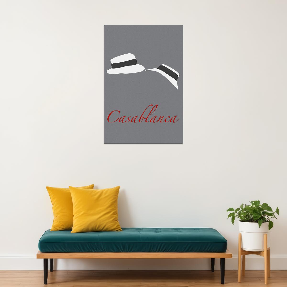 Casablanca Minimal Rick Blaine Ilsa Lund Victor Laszlo Poster Wall Art Print Home Wall Decor - xonomax