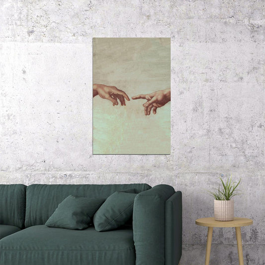 Creation Of Adam Hand Of God Classical Religion Poster Wall Art Print Home Wall Decor - xonomax
