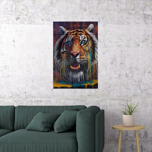 Tiger Graffiti Modern Animals Poster Wall Art Print Home Wall Decor - xonomax