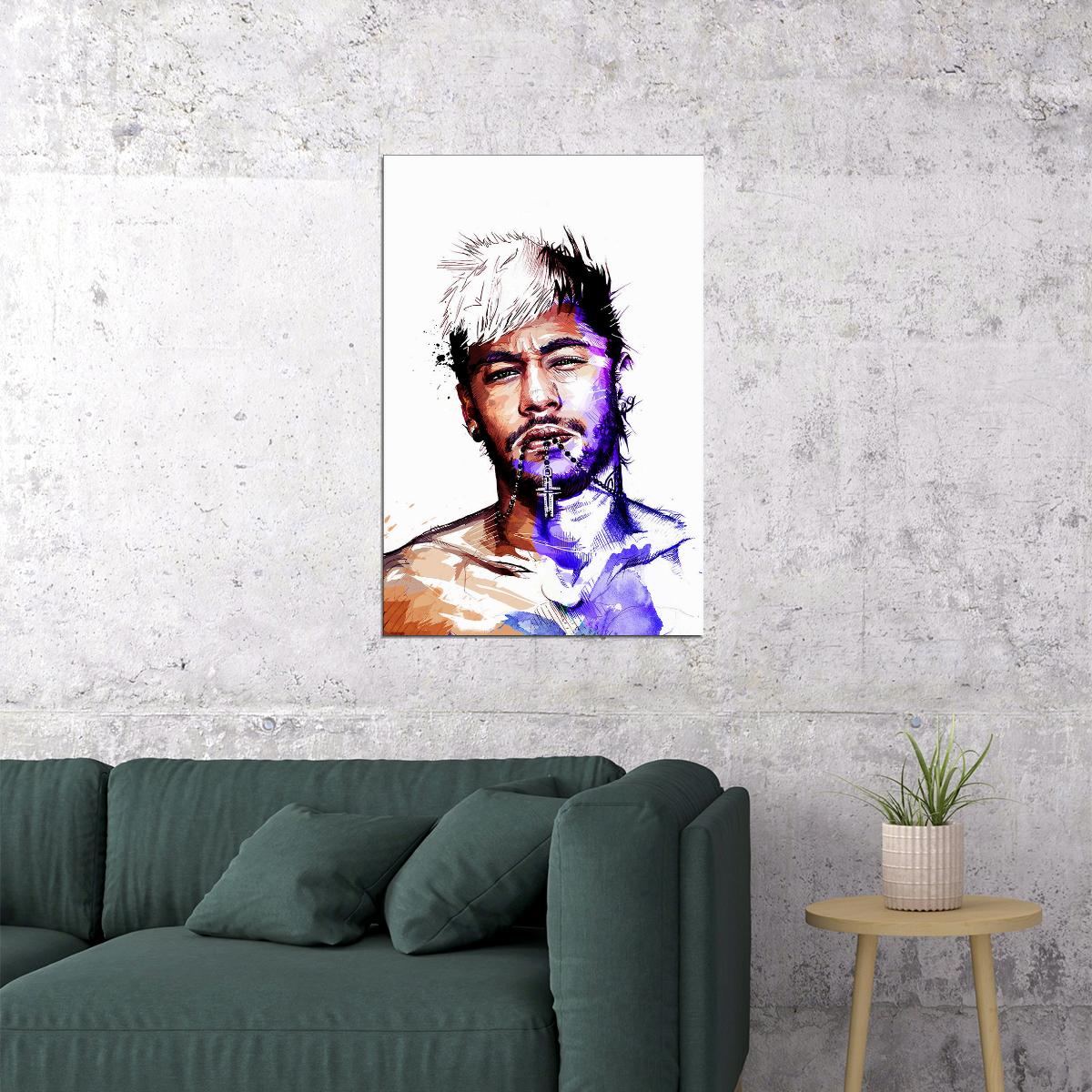 Neymar Atlethe National Football Player Poster Wall Art Print Home Wall Decor - xonomax