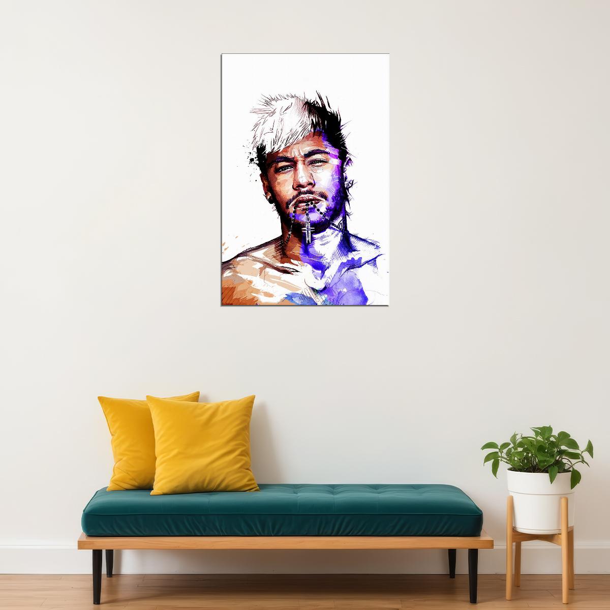 Neymar Atlethe National Football Player Poster Wall Art Print Home Wall Decor - xonomax