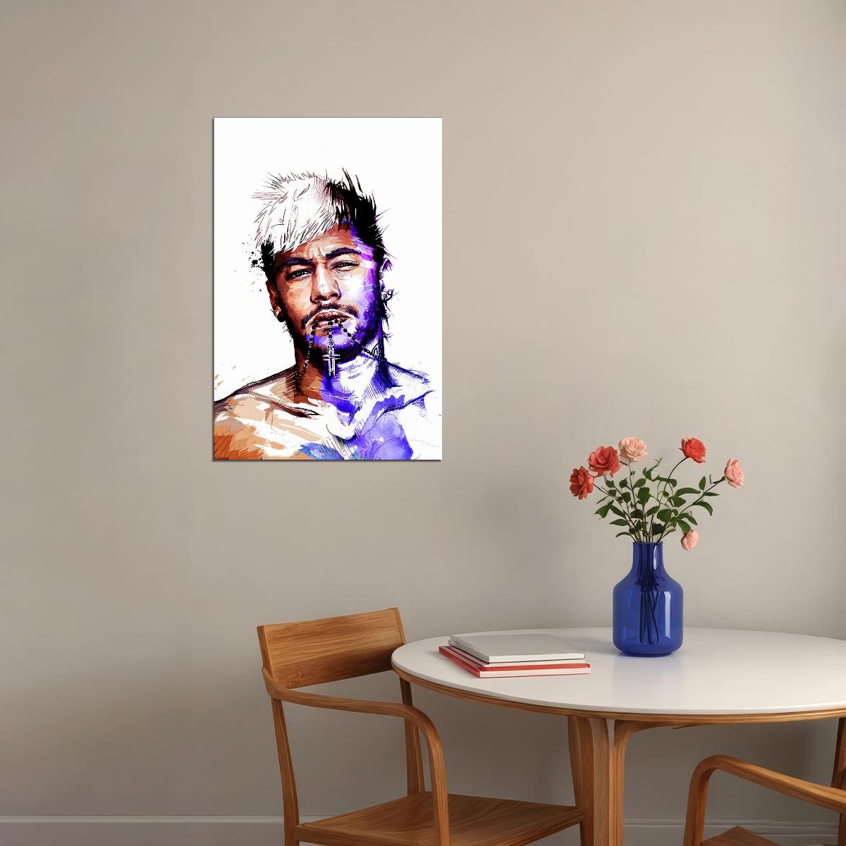 Neymar Atlethe National Football Player Poster Wall Art Print Home Wall Decor - xonomax