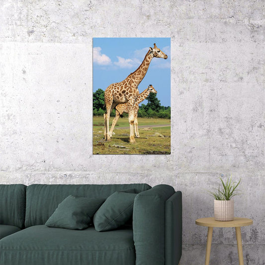 African Giraffes Lover Landscape Animals Poster Wall Art Print Home Wall Decor - xonomax