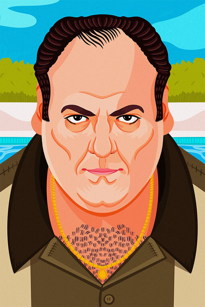 Tony Soprano Portrait The Sopranos Movie Inspired Comic Poster Wall Art Print Home Wall Decor