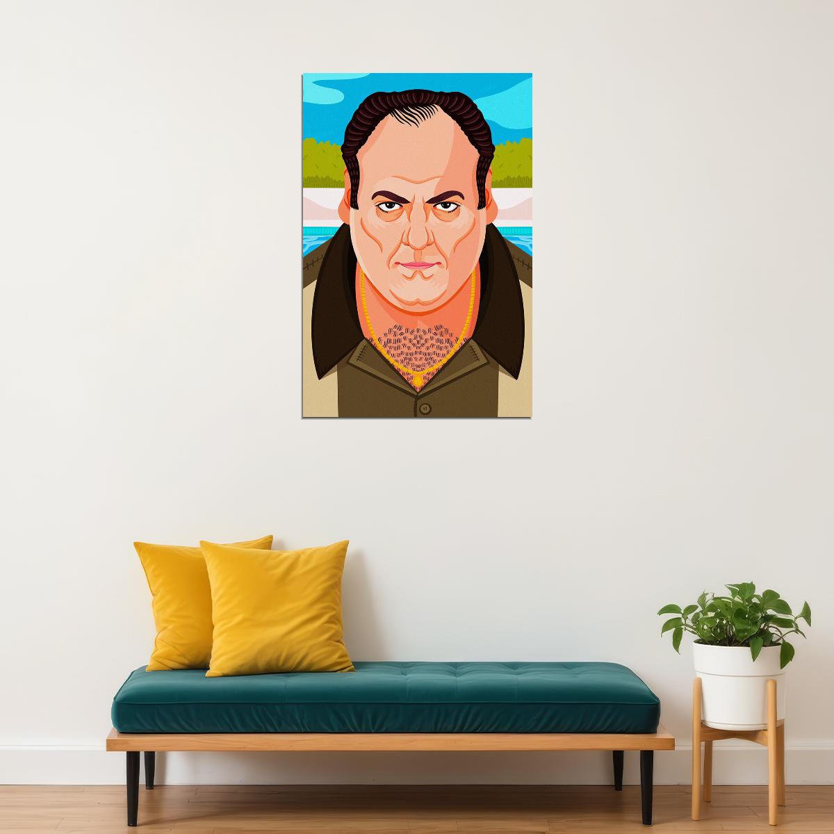 Tony Soprano Portrait The Sopranos Movie Inspired Comic Poster Wall Art Print Home Wall Decor