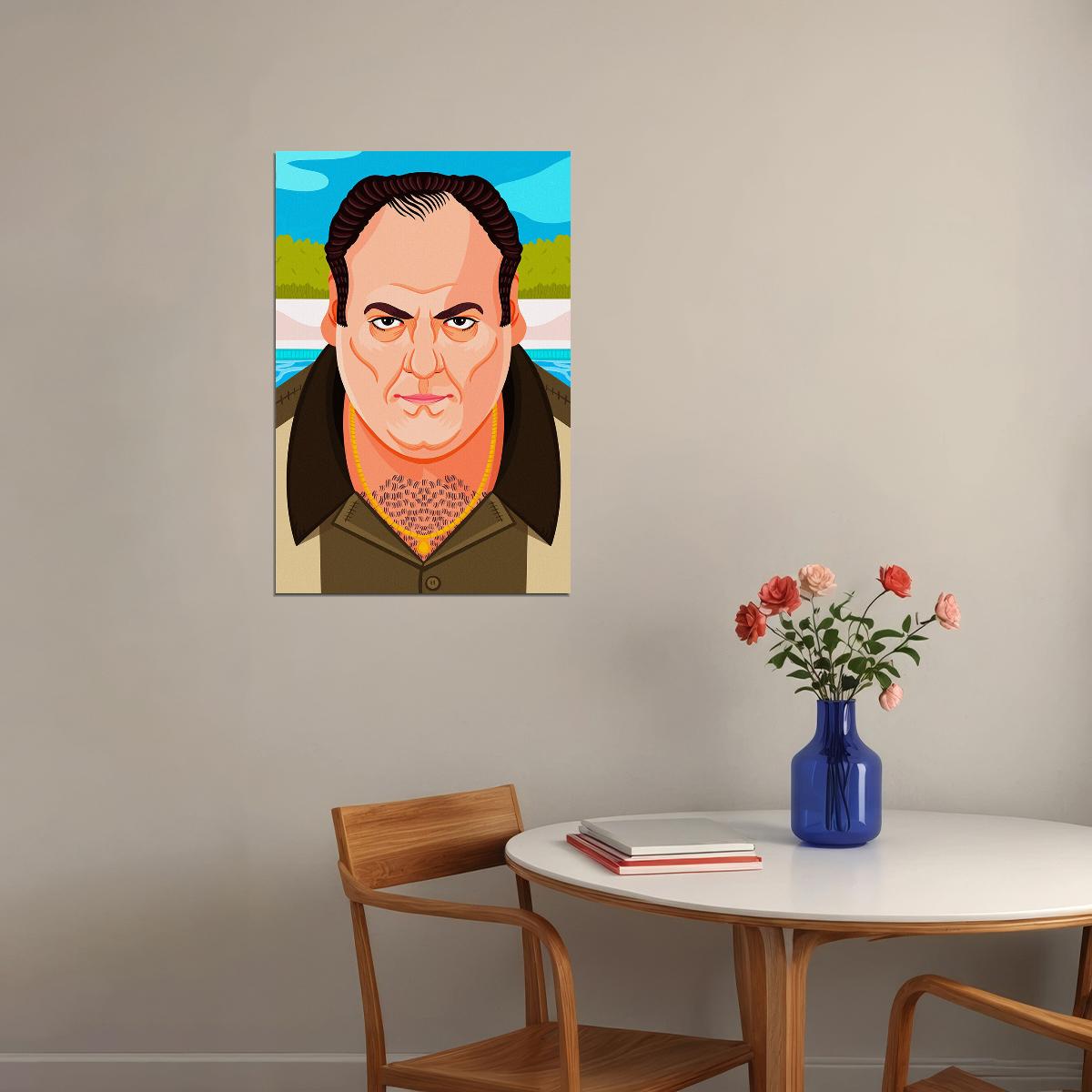 Tony Soprano Portrait The Sopranos Movie Inspired Comic Poster Wall Art Print Home Wall Decor