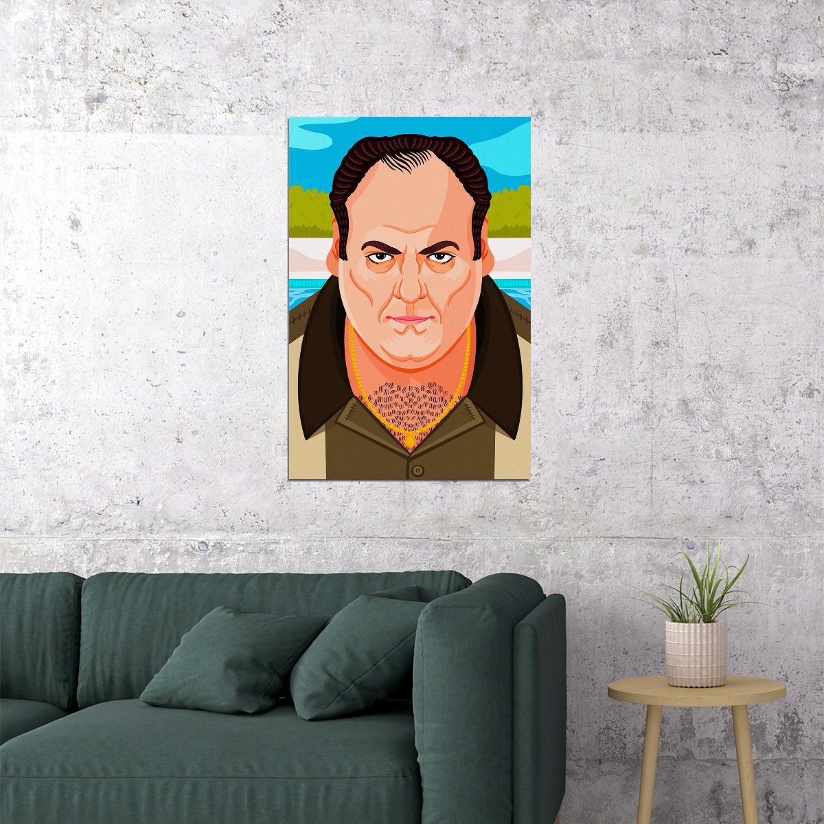 Tony Soprano Portrait The Sopranos Movie Inspired Comic Poster Wall Art Print Home Wall Decor