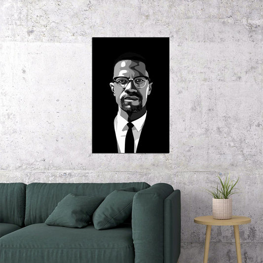 Malcolm X Activist Political Representative Poster Wall Art Print Home Wall Decor - xonomax